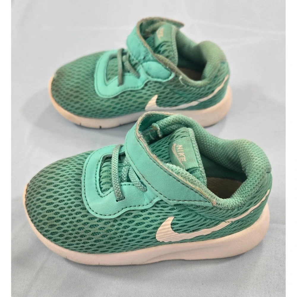 Nike Tanjun TD Toddler Hyper Turquoise White Sneakers 818386-301 Size 6C